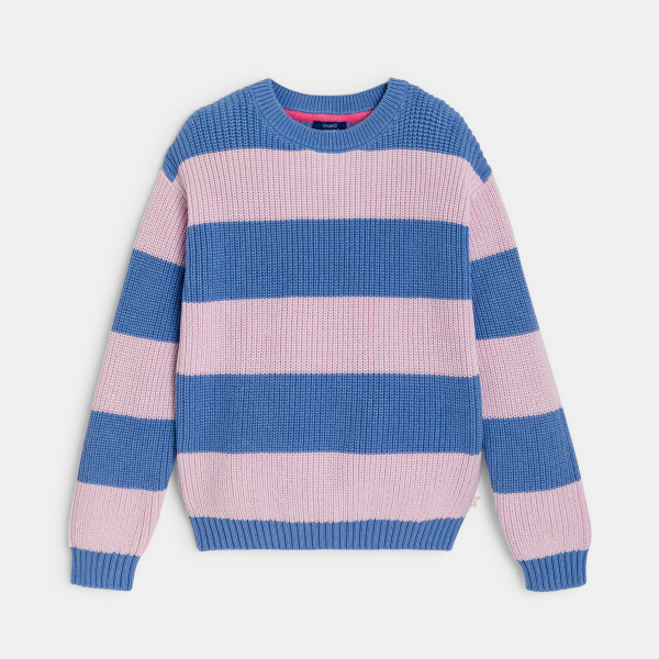 كنزة مخططة باللون الأزرق للفتيات